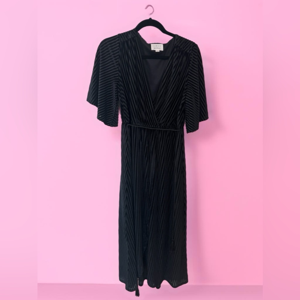 Elegant Black Striped Dress